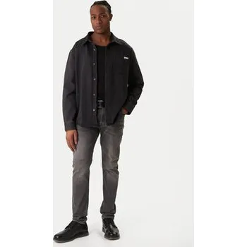 Pánská košile Calvin Klein Jeans džínová košile Classic LV04RD765G Černá Relaxed Fit 2XL