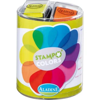 Dětské razítko Aladine Razítkovací poštářky Stampo IZINK PIGMENT 10 ks - Zářivé barvy