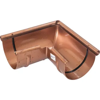 okap GMT plastový žlabový vnější roh 100 mm měděná