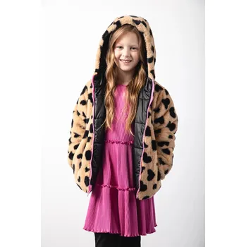 Chlapecká bunda Dětská oboustranná bunda Coccodrillo hnědá barva, OUTERWEAR GIRL KIDS ZC5152502OGK 82X, vel. 122