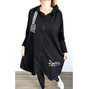 Dámský kabát Turecko Dámský mikinový kabátek PLUS SIZE vel. 2, barva černá