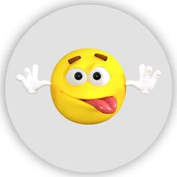 Dekorativní magnet Magnetka 60x60mm ve tvaru kruhu - smajlík uličník