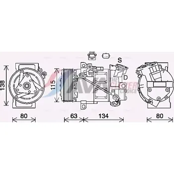 Kompresor klimatizace AVA QUALITY COOLING Kompresor klimatizace ** CLEVER FIT ** AVA RTAK640 + DOPRAVA ZDARMA!