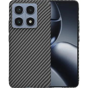 Pouzdro na mobilní telefon Ochranný kryt Techsuit Carbonite FiberShell pro Xiaomi 14T Pro černý