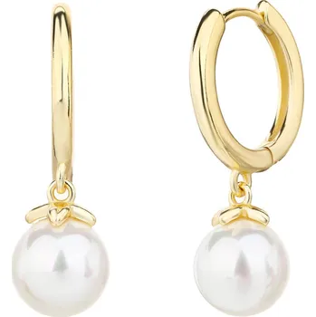 Náušnice Bealio BEALIO Stříbrné náušnice s ŘÍČNÍ PERLOU zlacené 03-13834-3759