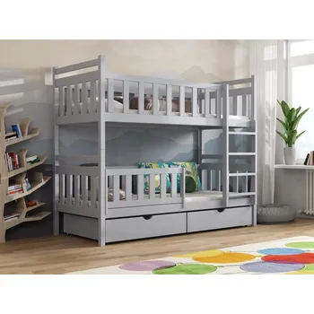 Dětská postel Patrová postel Karol Barva dřeva: Šedá, Rozměry: 80x180