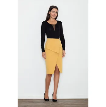Dámská sukně Žlutá skládaná sukně M559 Velikost: L