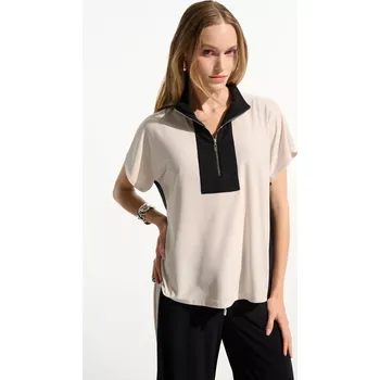 Dámské tričko JOSEPH RIBKOFF dámské triko béžové s černou vsadkou