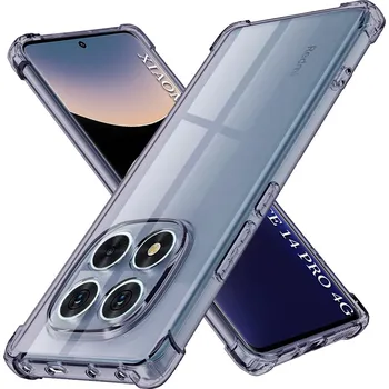 Pouzdro na mobilní telefon Techsuit nárazuvzdorný průhledný silikon Xiaomi Redmi Note 14 Pro 4G kouřově černý