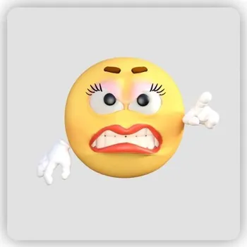 Dekorativní magnet Magnetka 65x65mm ve tvaru čtverce - rozčílený smajlík