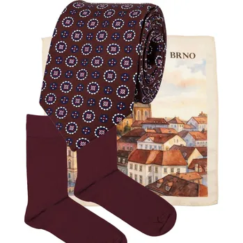 Kravata Bubibubi Hedvábná kravatová sada s kapesníčkem do saka Brno velikost ponožek 39-42