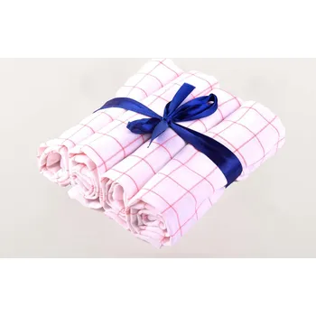 Bavlněná utěrka se vzorem červené kostky 4 ks NEU014