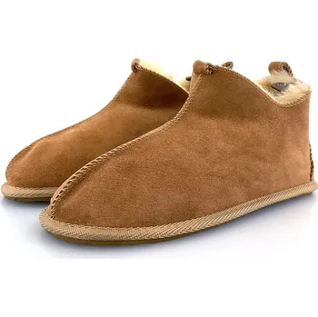 Dámské pantofle Unisex vlněné papuče THOR, hnědé 37