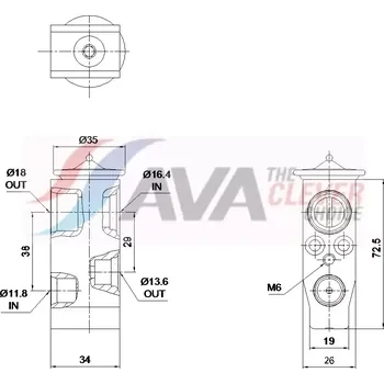 Ventil klimatizace AVA QUALITY COOLING Expanzní ventil klimatizace AVA VN1459