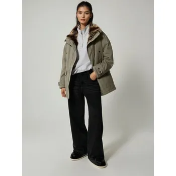 Dámská móda Kabát se stojáčkem - S - House - světlá olivová - 772EW-81X