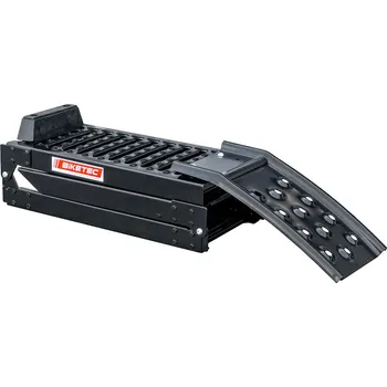 BIKETEC UNIVERZÁLNÍ OCELOVÁ SKLÁDACÍ RAMPA PRO MOTOCYKLY / ČTYŘKOLKY S RUKOJEŤÍ 194 X 25 CM, MAX. 340 KG KS / 800 KG SADA, ČERNÁ