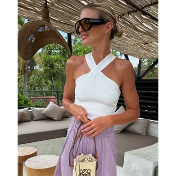 BeChick Bílý Bodycon Twist top BeChick ❤