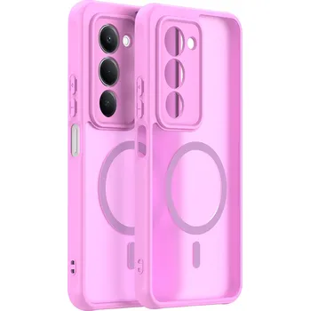 Pouzdro na mobilní telefon Techsuit HaloFrost II MagSafe pro Xiaomi Redmi 15 4G / 5G růžový