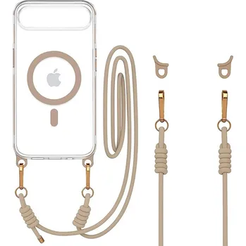 Pouzdro na mobilní telefon Zadní kryt Tel Protect Strap Clear pro iPhone Air gold