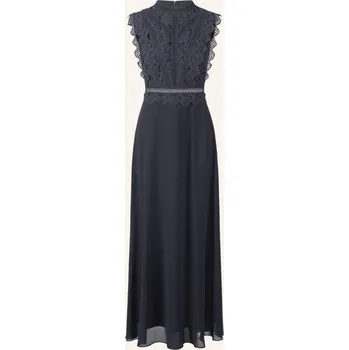 Dámské šaty Apart Dámské Večerní Šaty S Děrovanou Krajkou, tmavě modrá, 42