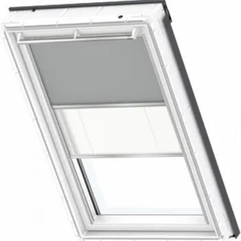 Kombinace rolet VELUX DFD Standard - Stará generace Název: C02 - 55x78cm, Barva vodící lišty: S (Hliník standart), Barva rolety.: 1085 (Béžová)