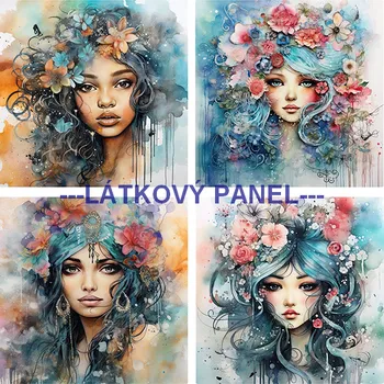 Látkový panel - Ženy - DZ-04 Velikost: 25x25cm, Materiál: Bavlna