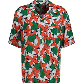 Pánská košile KOŠILE GANT REL VISCOSE FLORAL PRINT SS SHIRT LAVISH GREEN