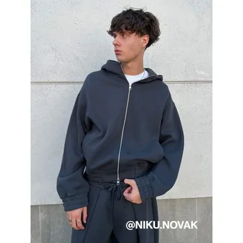 Pánská móda Mikina na zip s&nbsp;kapucí - L - House - tmavošedý - 972IG-90X