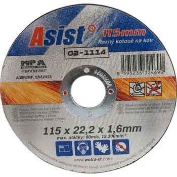 Řezný kotouč Kotouč řezný na kov 115x22,23x1,6mm ASIST 03-1116 ASIST