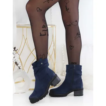 Dámské kozačky Ctogo GOGO Semišové nízké kozačky 68103-3D.BL Velikost: 38