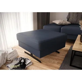 Taburet Taburet EMPORIO 70 x 70 cm přírodní kůže - Modrá kůže