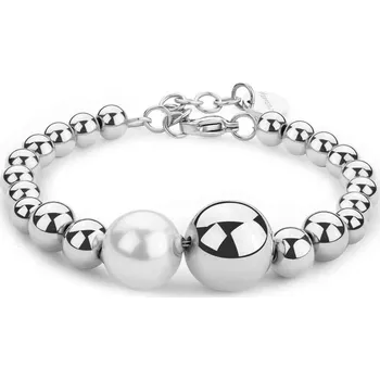 Náramek Dámský kuličkový náramek Brosway Perfect ocelový s umělou perlou
