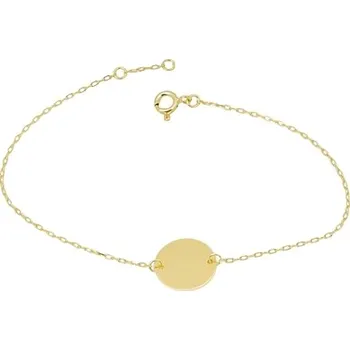 Náramek Dámský náramek ze žlutého zlata s madailonkem ZLNA1597F 18-19 cm + Dárek zdarma