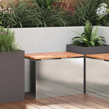 Zahradní lavice vidaXL Zahradní lavice Stříbrná 60 x 40 x 43 cm Nerezová ocel [874895]