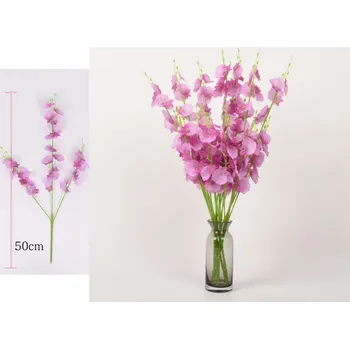 umělá květina Umělá květina ORCHIDEA petite na stonku 3-ramenná 50 cm - ČERVENÁ