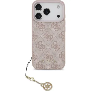 Pouzdro na mobilní telefon Guess Hardcase 4G Charm Cradle MagSafe iPhone 17 Pro Max růžová