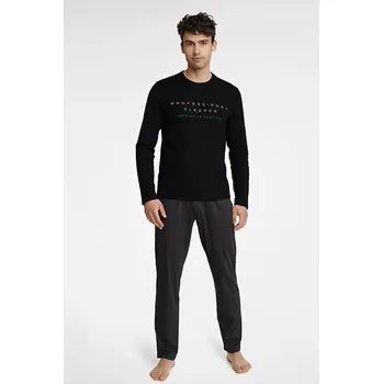 Pánské pyžamo Pánské pyžamo Insure černé s nápisem XXL - Dárková krabička