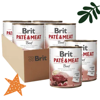Krmivo pro psa 4 + 2 ZDARMA Brit Paté & Meat Beef