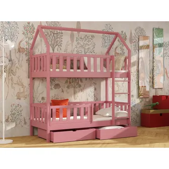 Dětská postel Patrová postel Aurelia Barva dřeva: Růžová, Rozměry: 80x180