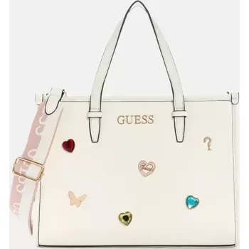GUESS dámská kabelka Evelynton bílá s kamínky