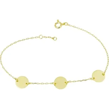 Náramek Dámský náramek ze žlutého zlata s madailonky ZLNA1599F 18-19 cm + Dárek zdarma