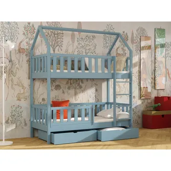 Dětská postel Patrová postel Aurelia Barva dřeva: Modrá, Rozměry: 80x180