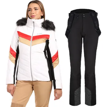Dámská bunda Dámský lyžařský komplet Lin WHT 44 + Rhea BLK 42