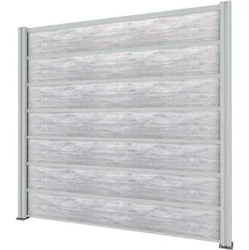 Plot Gutta Guttafence premium laminát plotové dílce 2,02 x 1,86 m bílá / šedá