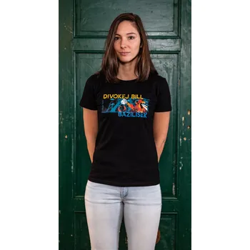 Dámské tričko Triko Divokej Bill - 25 bazilišek dámské Černé - M