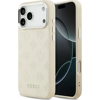 Pouzdro na mobilní telefon Guess Peony Hot Stamp Script MagSafe iPhone 17 Pro Max béžová