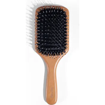 kartáč na vlasy WellMax Brain bambusový kartáč na vlasy s kančími štětinami