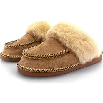 Dámské ponožky Unisex vlněné papuče ASTRID, hnědé 38