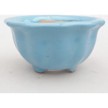 Květináč Keramická bonsai miska 8,5 x 8,5 x 4,5 cm modrá