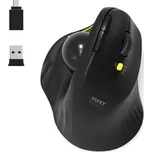 Port Connect Ergonomic Trackball, bezdrátová Ergonomická myš, 2,4 Ghz a Bluetooth, USB-A/C, černá